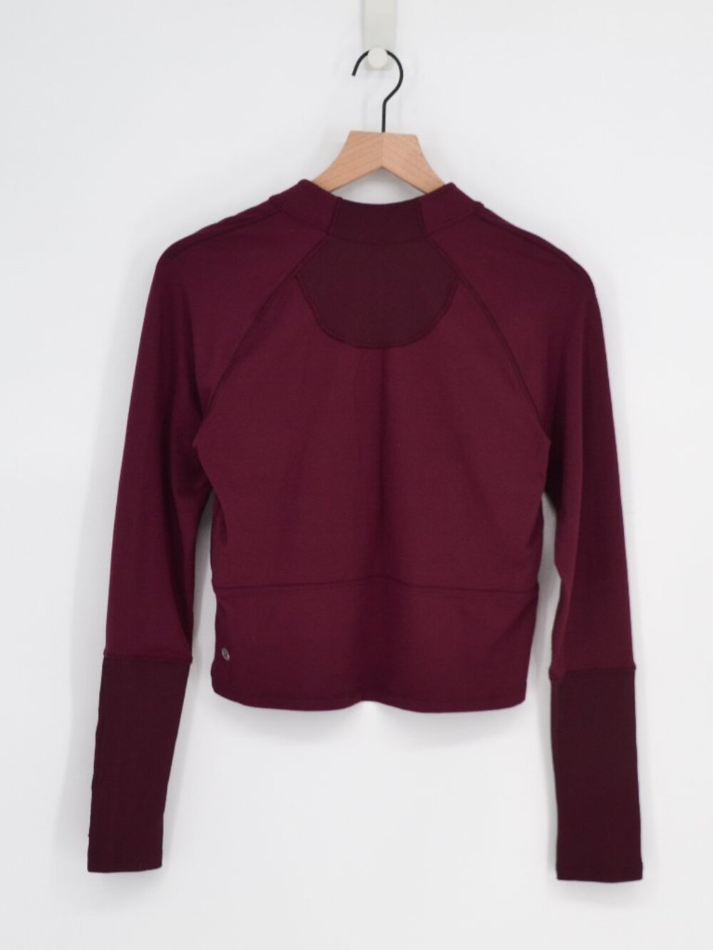 Lululemon Burgundy Half Zip Cropped Long Sleeve Top - Picture 4 of 4